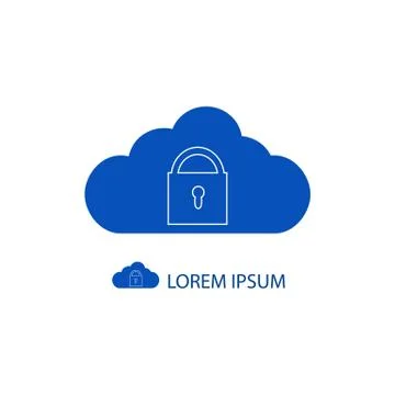 Blue cloud with lock Stock Illustration