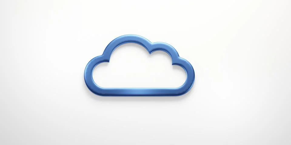 Blue Cloud Logo. 3D Rendering Illustration Stock Illustration