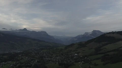 Blue Cloud Magic - DJI Mavic Pro 2 - 4K - 23.98 fps - Megeve, FRA Stock Footage 122334008