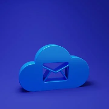 Blue Cloud mail server icon isolated on blue background. Cloud server hosti.. Stock Illustration