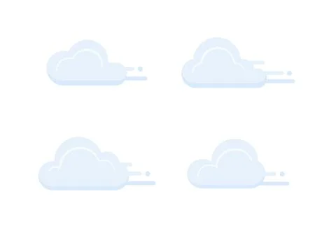 Blue cloud movement vector isolated on white background ep164 Stock Illustration