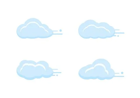 Blue cloud movement vector isolated on white background ep170 Stock Illustration