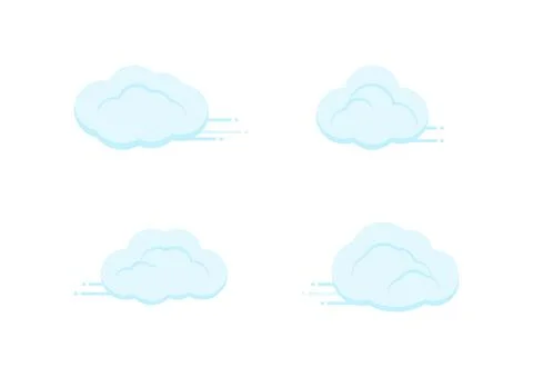 Blue cloud movement vector isolated on white background Stock Illustration