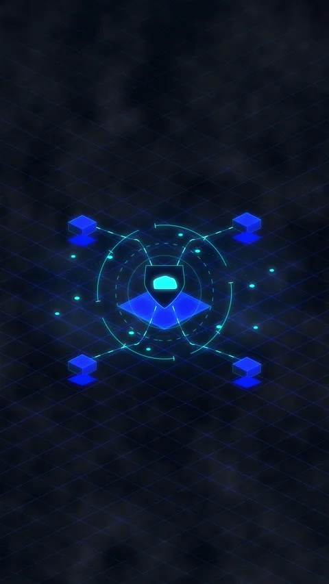 Blue cloud network icon digital animation loop Stock Footage 346637193
