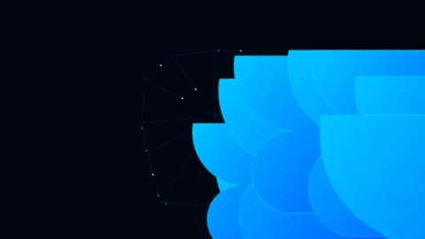 Blue cloud network nodes and data particles moving in digital cyberspace Stock Footage 348328957