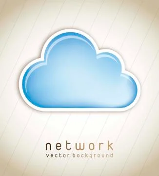 Blue cloud over vintage background, network. vector illustration イラスト素材