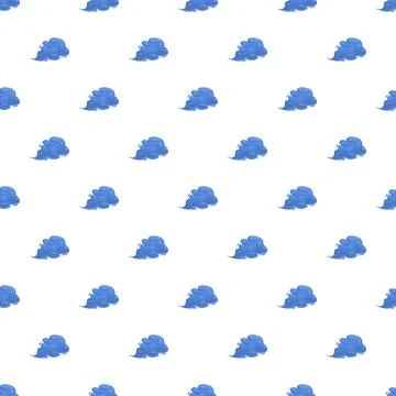 Blue cloud pattern repeating on white background Illustrazione stock
