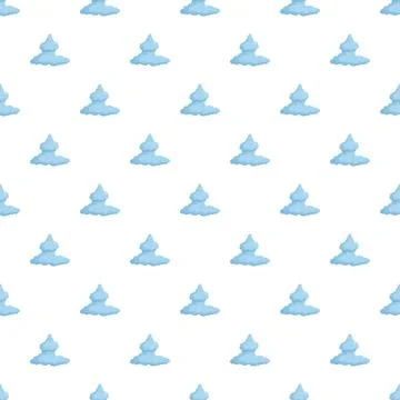 Blue cloud pattern on white background seamless texture Illustrazione stock
