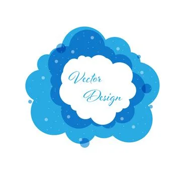Blue cloud with a place for text in the center. Decorative frame for text, ph Stock Illustration