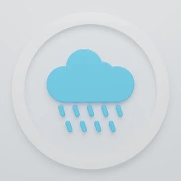 Blue Cloud with rain icon isolated on white background. Rain cloud precipit.. Stock Illustration
