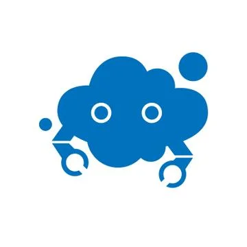 Blue cloud robot logo design vector creative illustration concept Stock Illustration