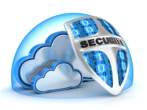 Blue Cloud security (done in 3d) Stock Illustration