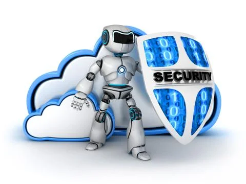 Blue Cloud security (done in 3d) Stock Illustration