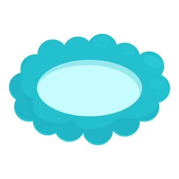 Blue cloud shape frame with oval center surrounded by rounded petals 스톡 일러스트