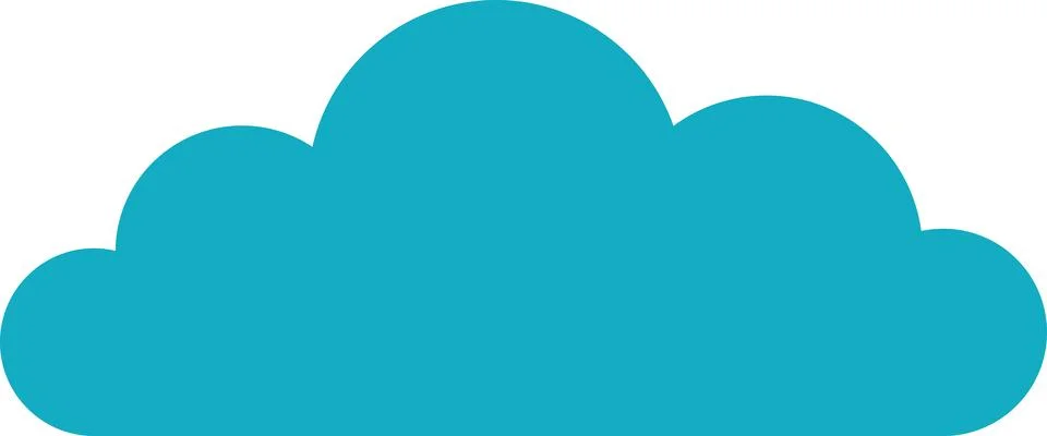 Blue Cloud Shape With Smooth Edges Against a White Background During Daytime Stock Illustration