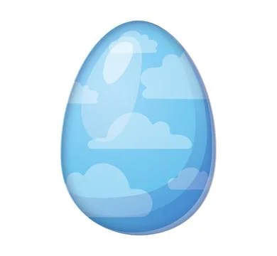 Blue cloud sky Easter egg, delicate vintage style イラスト素材