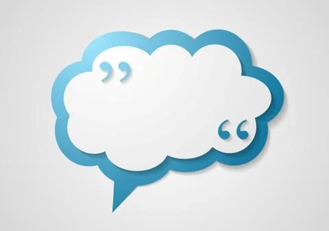 Blue cloud speech bubble with commas, quote background イラスト素材