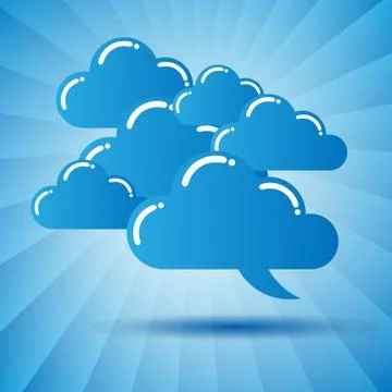 Blue Cloud Speech Bubble Concept Stock Illustration