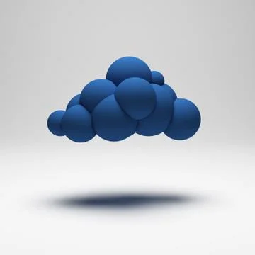 Blue cloud of spheres Illustrazione stock