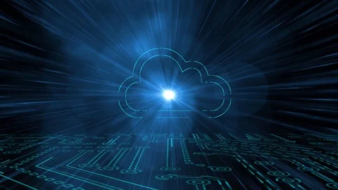 Blue Cloud storage technology Stock Footage 87110405