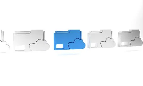 Blue Cloud storage text document folder icon isolated on white background. .. 스톡 일러스트