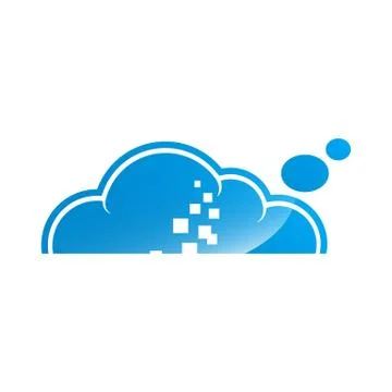 Blue cloud symbol ,big data cloud logo,big cloud technology logo. CLoud data  イラスト素材