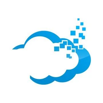 Blue cloud symbol ,big data cloud logo,big cloud technology logo. CLoud data  Illustrazione stock