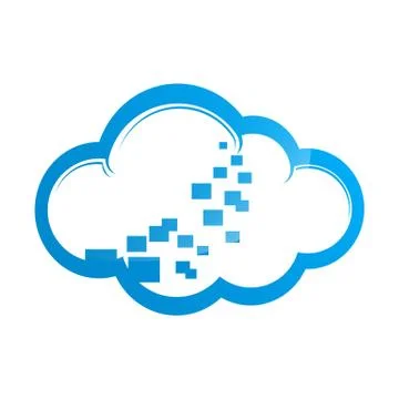Blue cloud symbol ,big data cloud logo,big cloud technology logo. CLoud data  스톡 일러스트