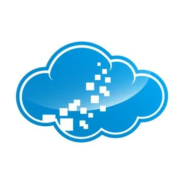 Blue cloud symbol ,big data cloud logo,big cloud technology logo. CLoud data  스톡 일러스트