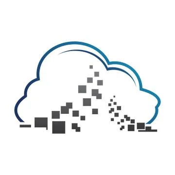 Blue cloud symbol ,big data cloud logo,big cloud technology logo. CLoud data 스톡 일러스트