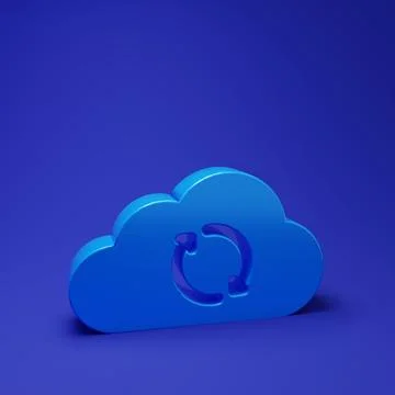 Blue Cloud sync refresh icon isolated on blue background. Cloud and arrows... Stock Illustration