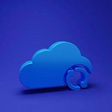 Blue Cloud sync refresh icon isolated on blue background. Cloud and arrows... Stock Illustration