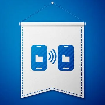 Blue Cloud technology data transfer and storage icon isolated on blue background Illustrazione stock