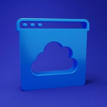 Blue Cloud technology data transfer and storage icon isolated on blue backg.. イラスト素材