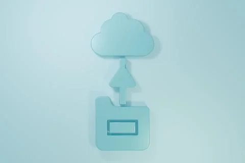 Blue Cloud technology data transfer and storage icon isolated on blue backg.. 스톡 일러스트