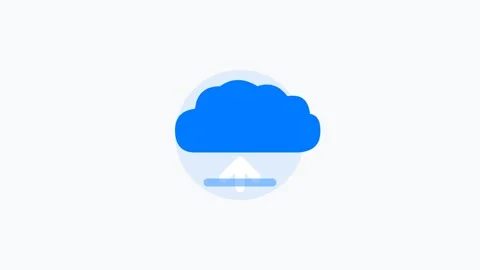 Blue cloud upload icon flat design icon for storage upload. Clean minimal Stock Footage 342622737