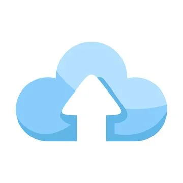 Blue Cloud Upload Icon Symbol Illustration Vector Template Stock Illustration