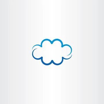 Blue cloud vector icon symbol design element sign Stock-Illustration