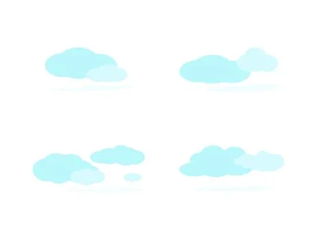 Blue cloud vector isolated on white background ep163 Stock Illustration