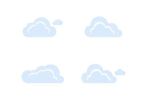 Blue cloud vector isolated on white background ep168 Stock Illustration