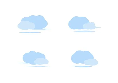Blue cloud vectors isolated on white background ep159 Stock-Illustration