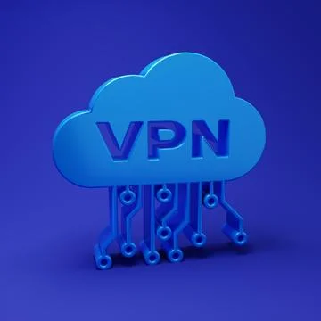 Blue Cloud VPN interface icon isolated on blue background. Software integra.. Stock-Illustration