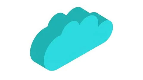 A blue cloud with a white background Stock Illustration