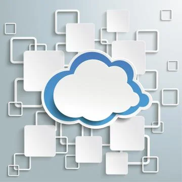 Blue cloud white rectangles infographic piad Ilustración de archivo