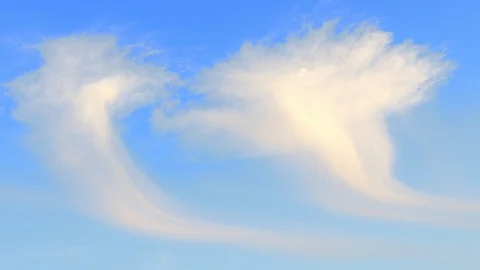 Blue clouds and sky, sun rays Stock Footage 89758608