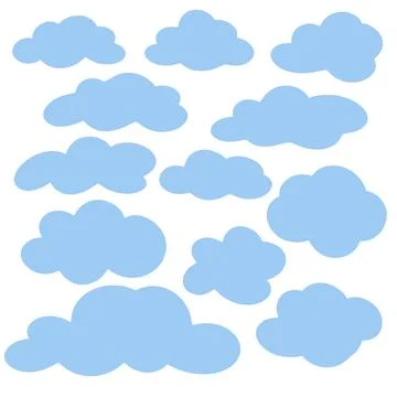 Blue clouds cartoon set Illustrazione stock