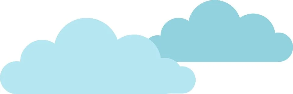Blue Clouds Float in the Sky During a Bright Sunny Day イラスト素材