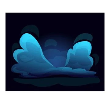 Blue clouds forming in a dark blue sky background Stock Illustration