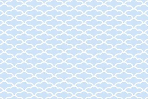 Blue clouds pattern background in japanese style 스톡 일러스트