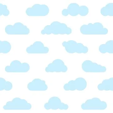Blue clouds seamless pattern Stock Illustration